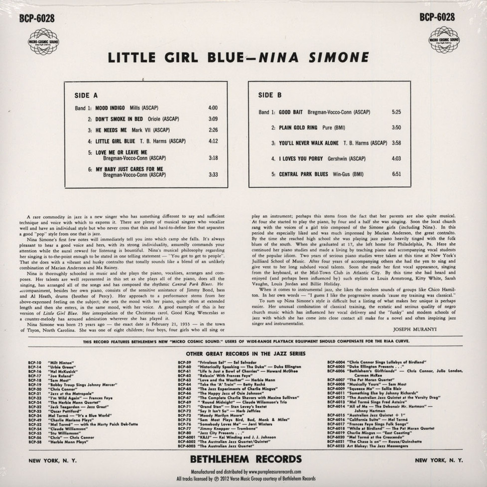 [55473] Nina Simone - Little Girl Blue (LP)