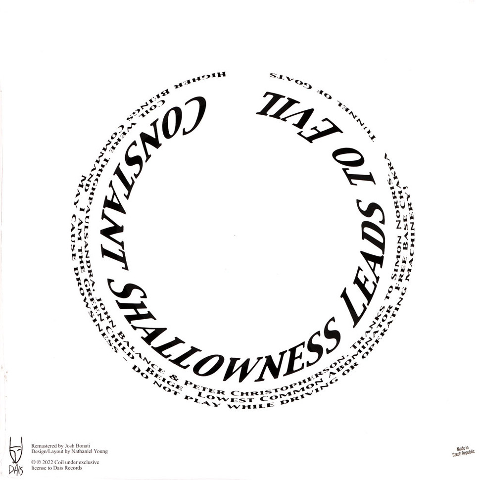 [71671] Coil - Constant Shallowness Leads To Evi (2LP | Pink / Clear Splatter)