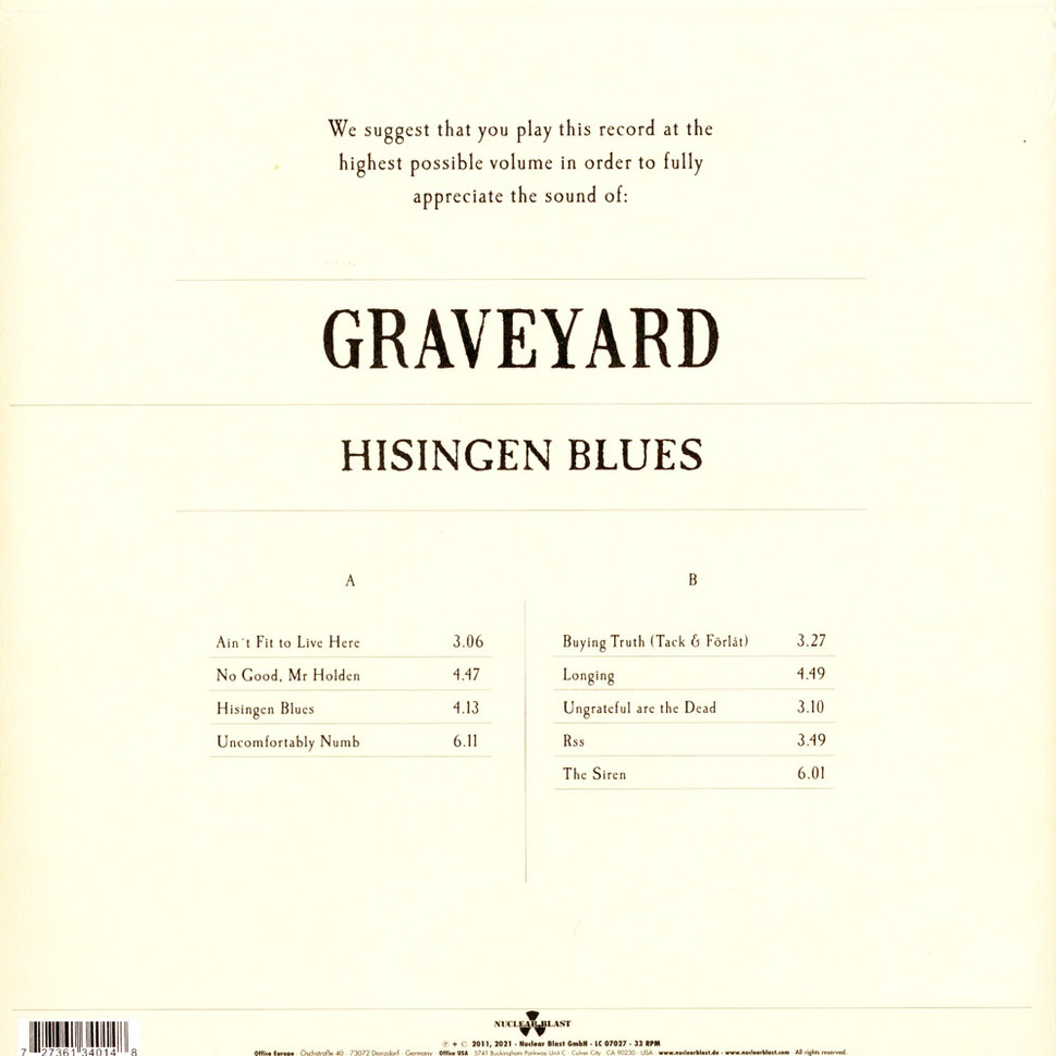 [70193] Graveyard - Hisingen Blues (LP | Opaque Marbled)