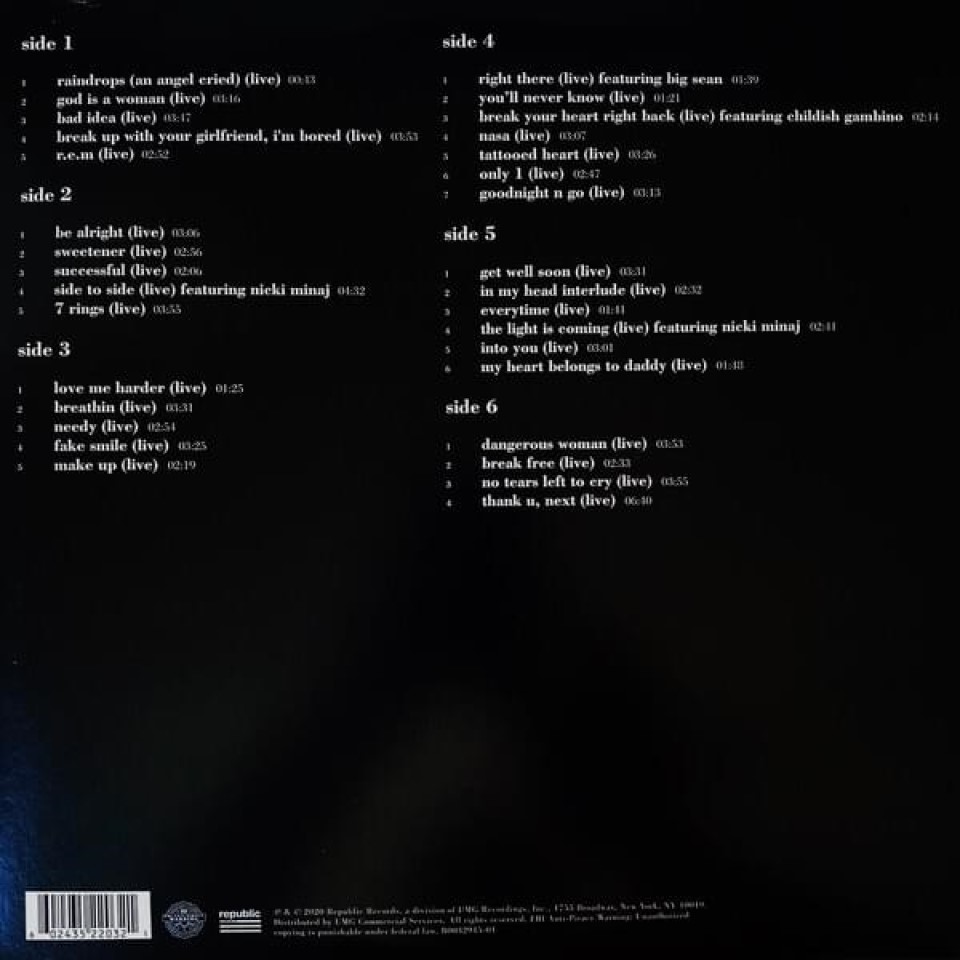 [47515] Ariana Grande - K Bye For Now (Swt Live) (3LP)