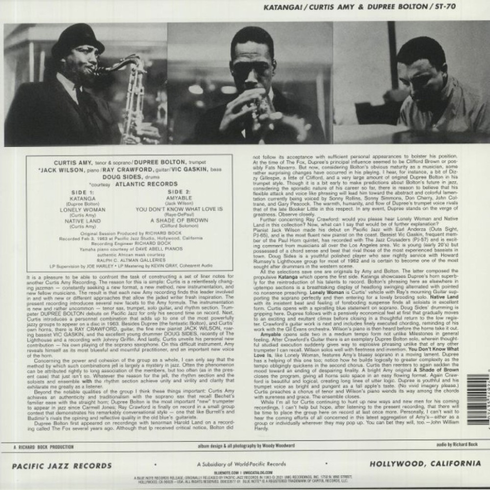 [48154] Curtis Amy & Dupree Bolton - Katanga! (LP)