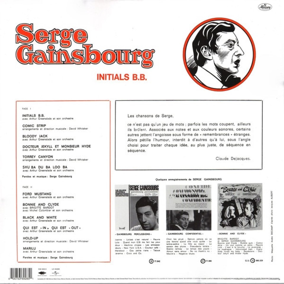 [59785] Serge Gainsbourg - Initials B.B. (LP)