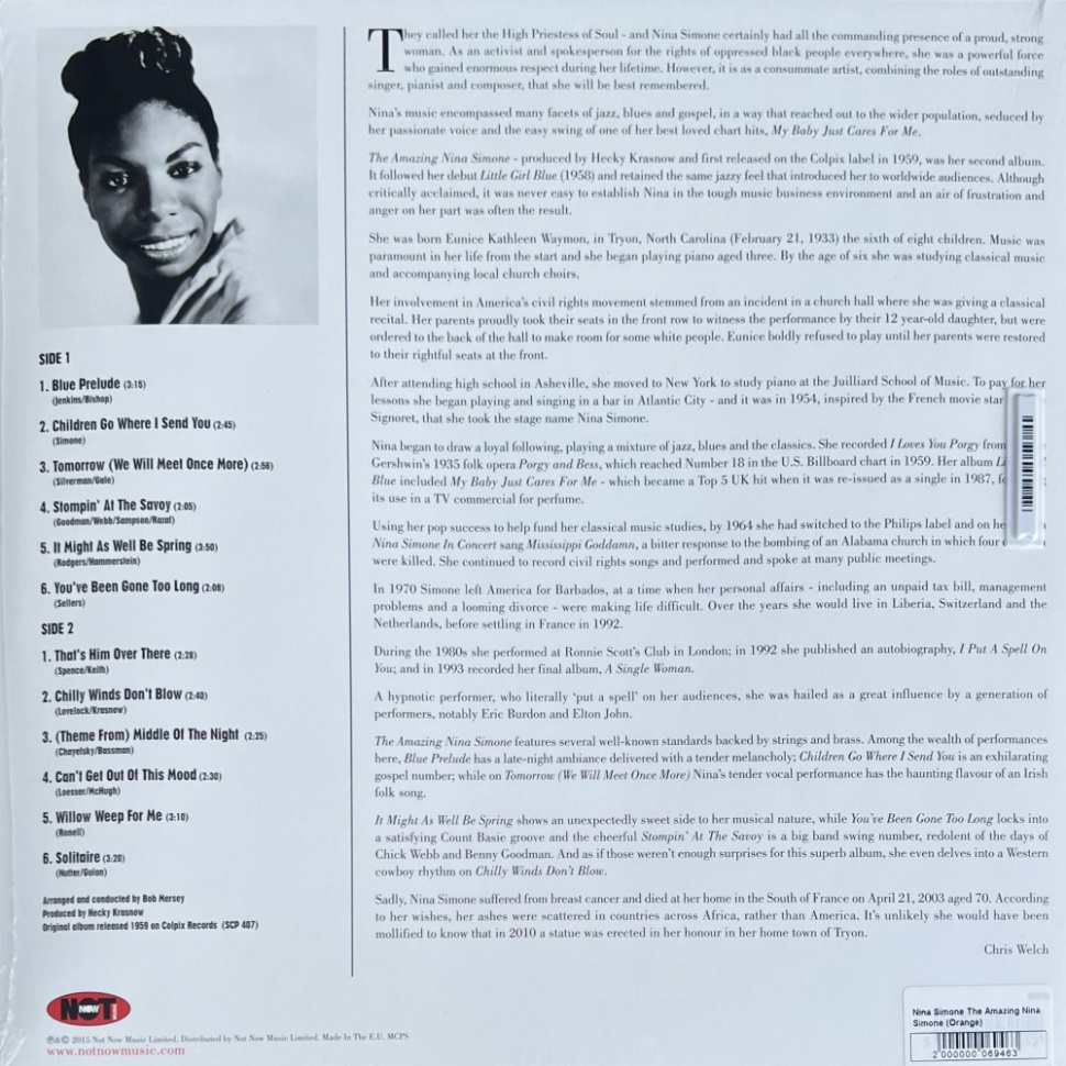 [69463] Nina Simone - The Amazing Nina Simone (LP | Orange)