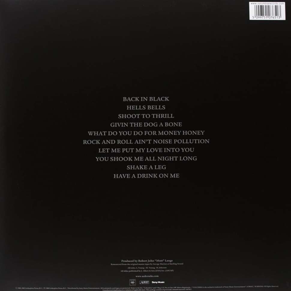 [5904] AC/DC - Back In Black (LP)