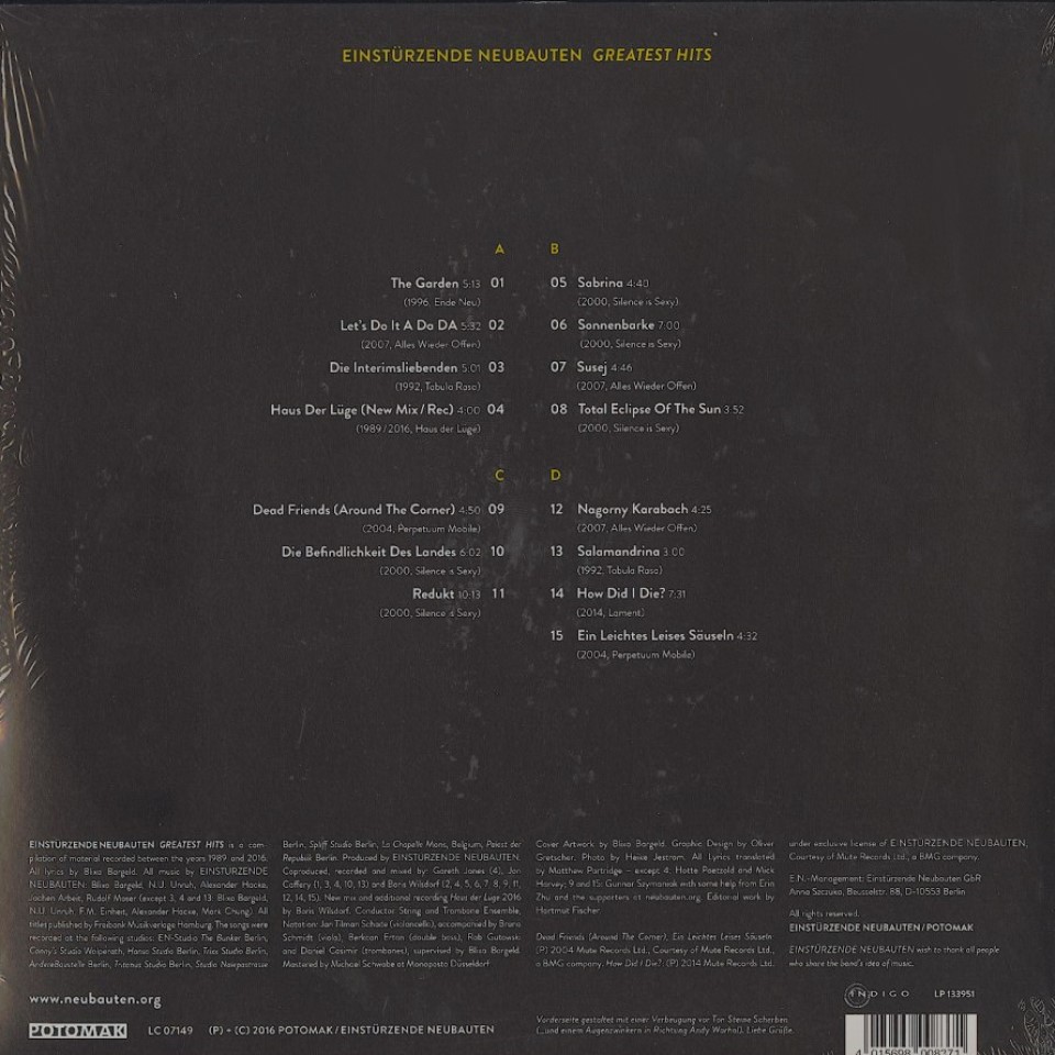 [1739] Einsturzende Neubauten - Greatest Hits (2LP)