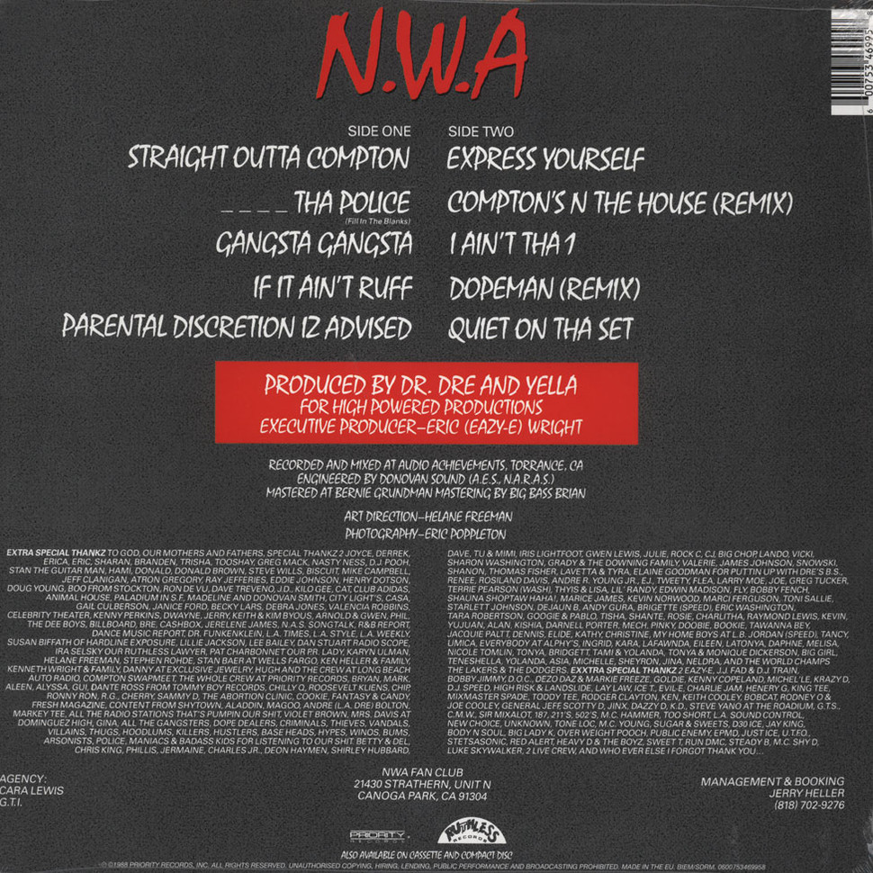 [3665] N.W.A. - Straight Outta Compton (LP)