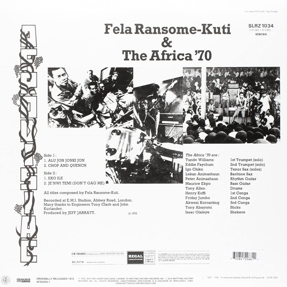 [8875] Fela Ransome-Kuti & The Africa '70 - Afrodisiac (LP)