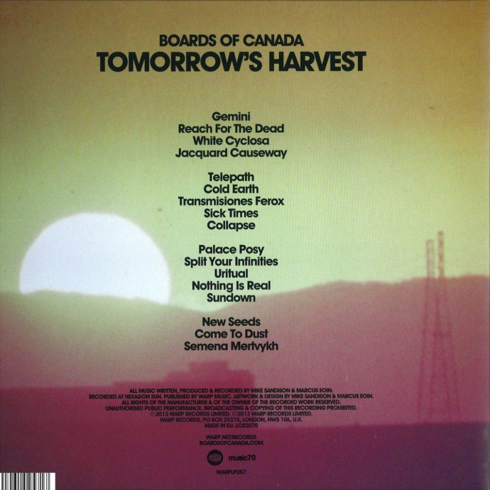 [18911] Boards Of Canada - Tomorrow's Harvest (2LP)