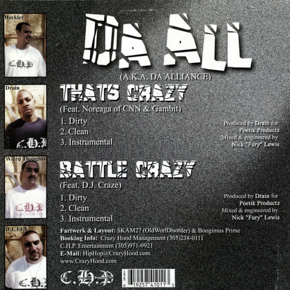 [60156] Da All (A.K.A. Da Alliance) - That's Crazy / Battle Crazy (12")