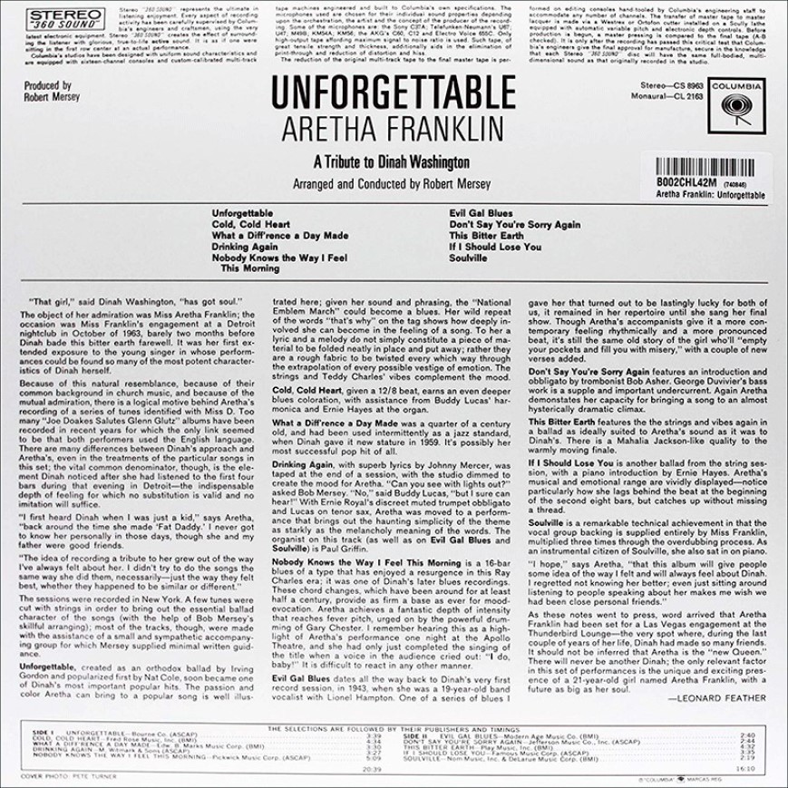 [47171] Aretha Franklin - Unforgettable - A Tribute To Dinah Washington (LP)