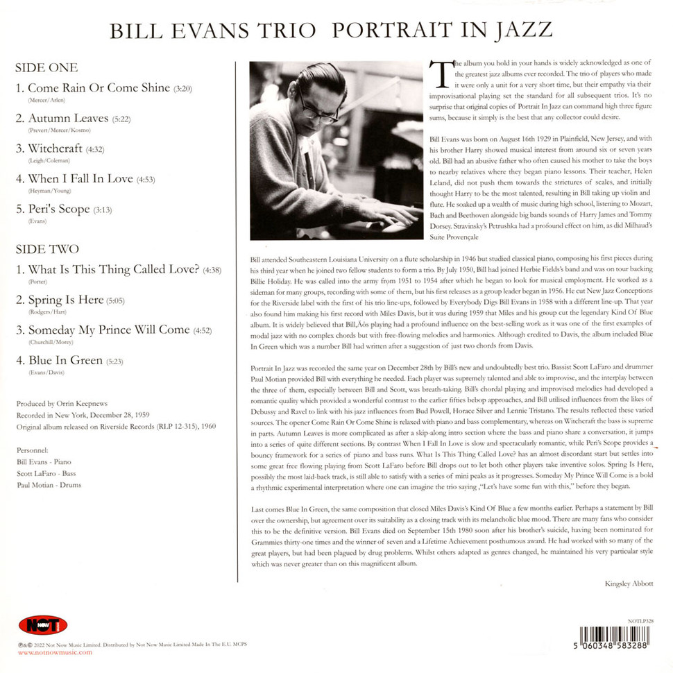 [69449] The Bill Evans Trio - Portrait In Jazz (LP)