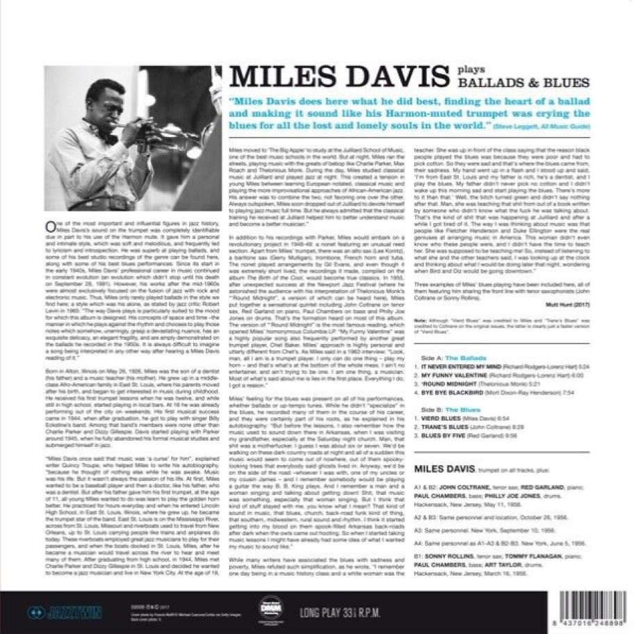 [1456] Miles Davis - Ballads And Blues (LP)