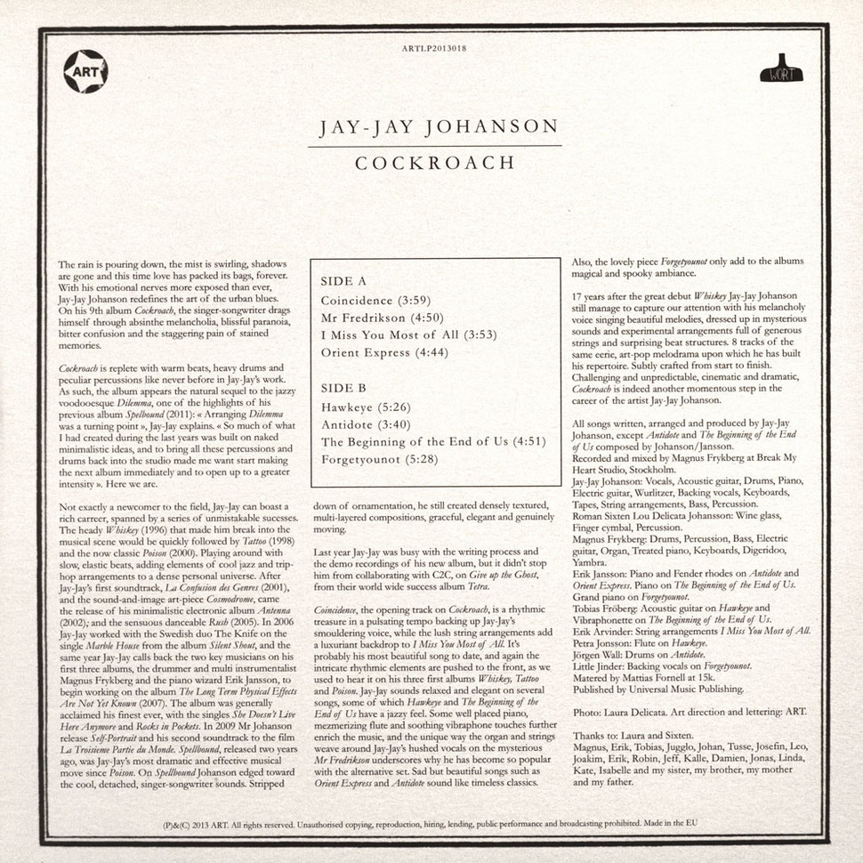 [35512] Jay-Jay Johanson - Cockroach (LP)
