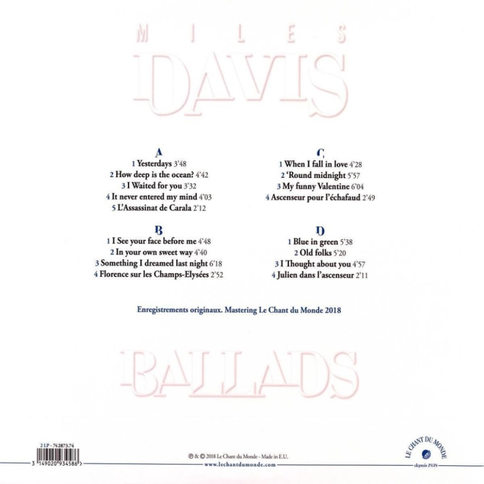 [1449] Miles Davis - Ballads (2LP)