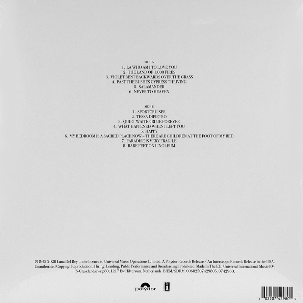 [33594] Lana Del Rey - Violet Bent Backwards Over The Grass (LP)