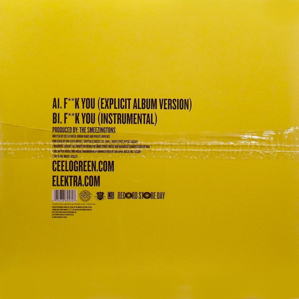 [67827] CeeLo Green - F**k You! (12" | Yellow)