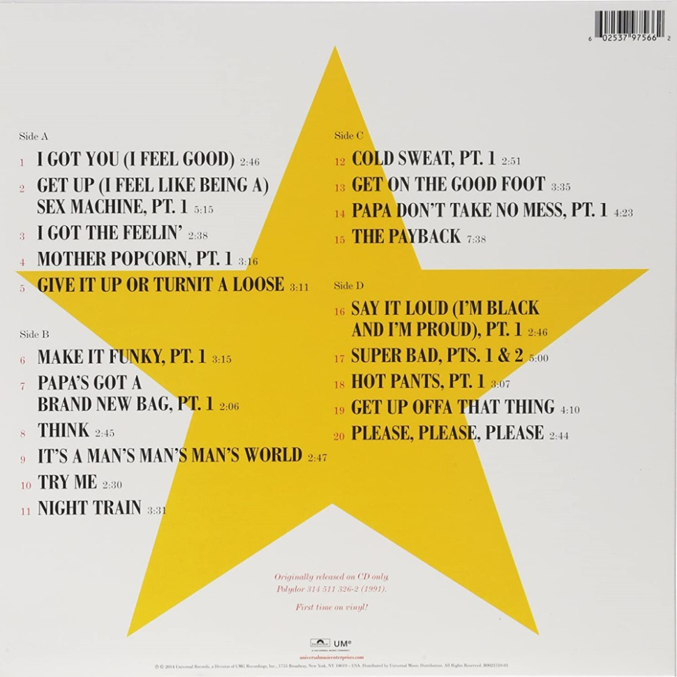 [749] James Brown - 20 All-Time Greatest Hits! (2LP)