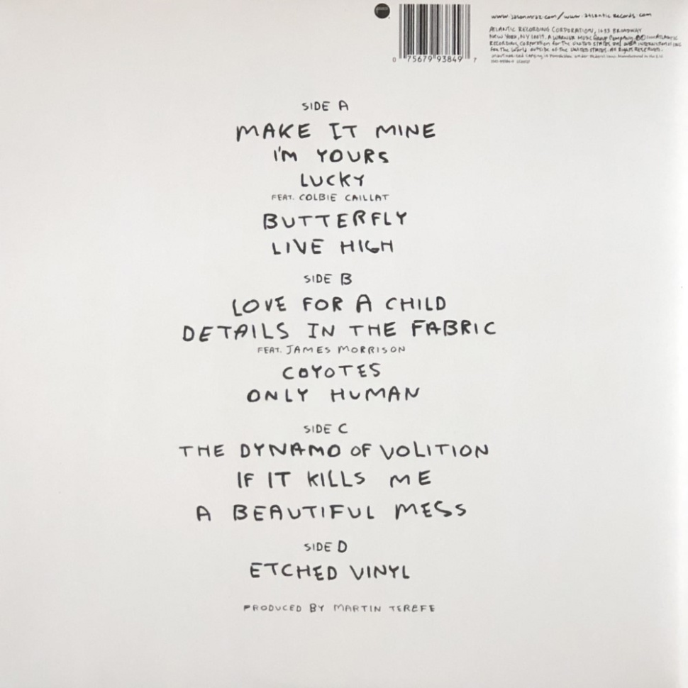 [41971] Jason Mraz - We Sing, We Dance, We Steal Things (LP + Single Sided, Etched)