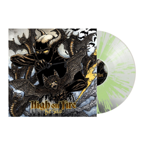 [46334] High On Fire - Bat Salad (12" | Clear w/ Glow-in-the-Dark Green Splatter)