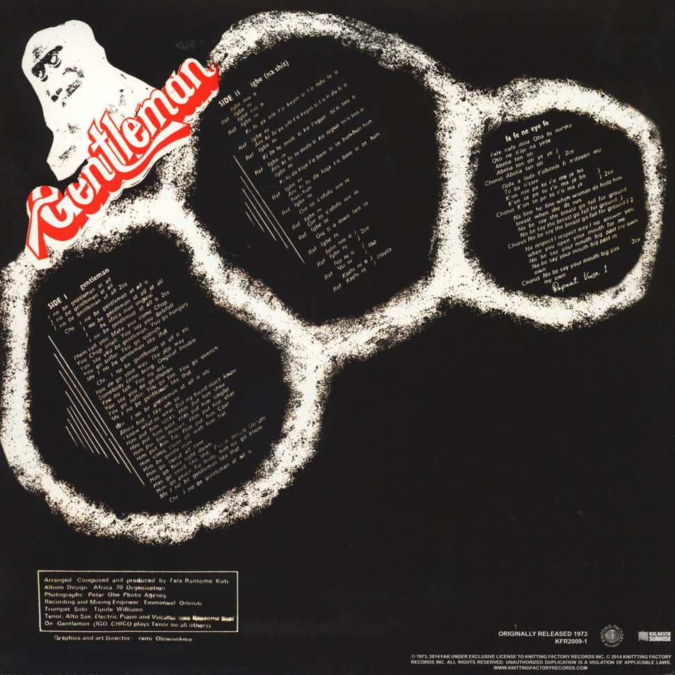 [8899] Fela Ransome-Kuti & The Africa '70 - Gentlemen (LP)