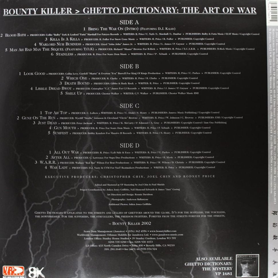 [7045] Bounty Killer - Ghetto Dictionary: The Art of War (2LP)