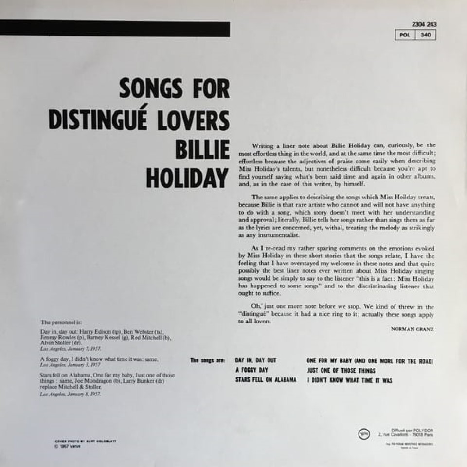 [28002] Billie Holiday - Songs For Distingué Lovers (LP | Red)