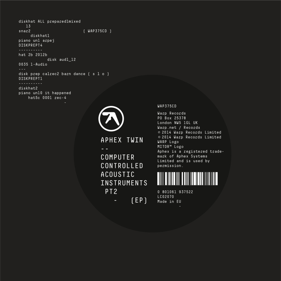 [17006] Aphex Twin - Computer Controlled Acoustic Instruments Pt2 (EP) (12")