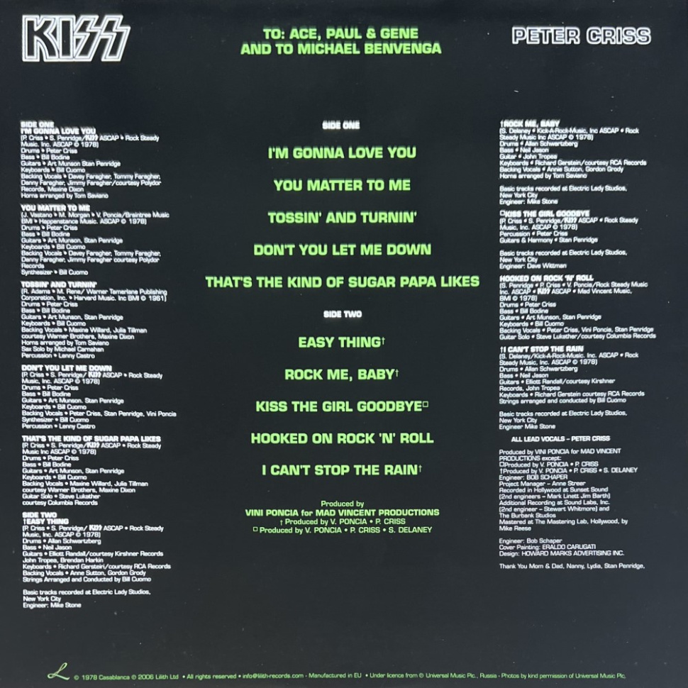 [20600] Kiss - Peter Criss (Picture Disc)