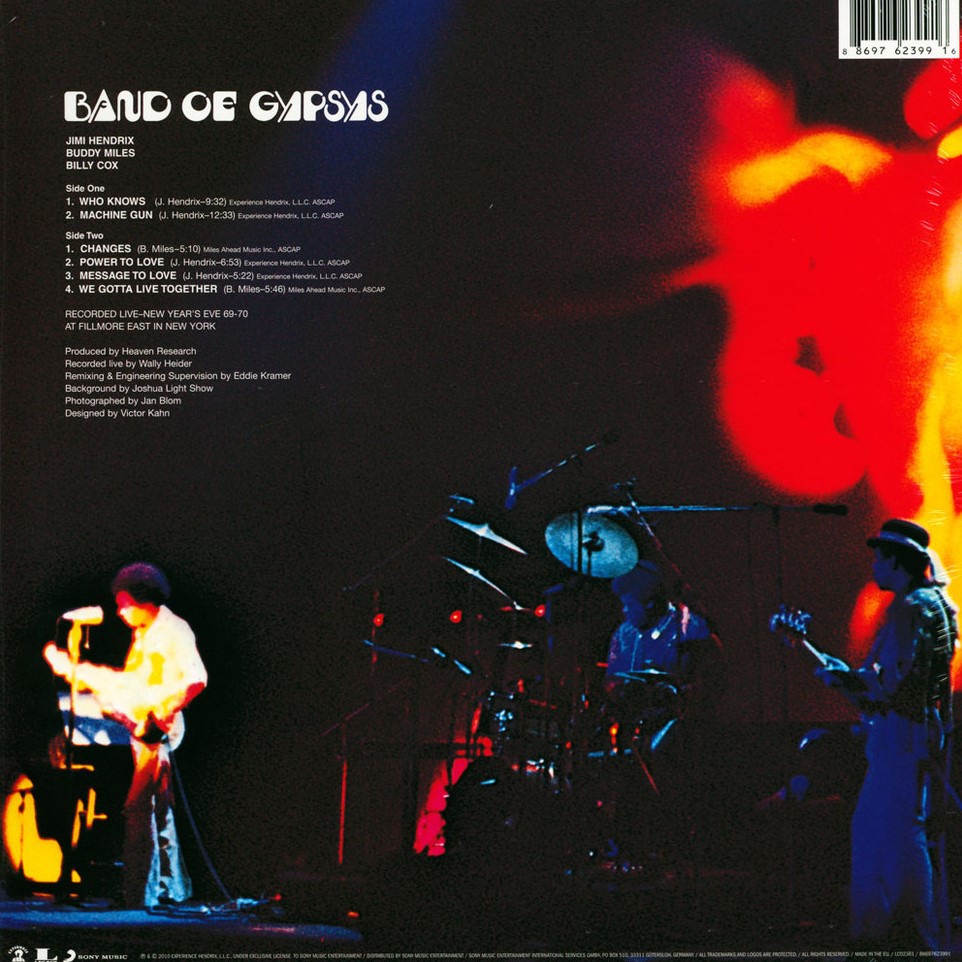 [49373] Jimi Hendrix - Band Of Gypsys (LP | Translucent Red, Black & White Marbled Vinyl)