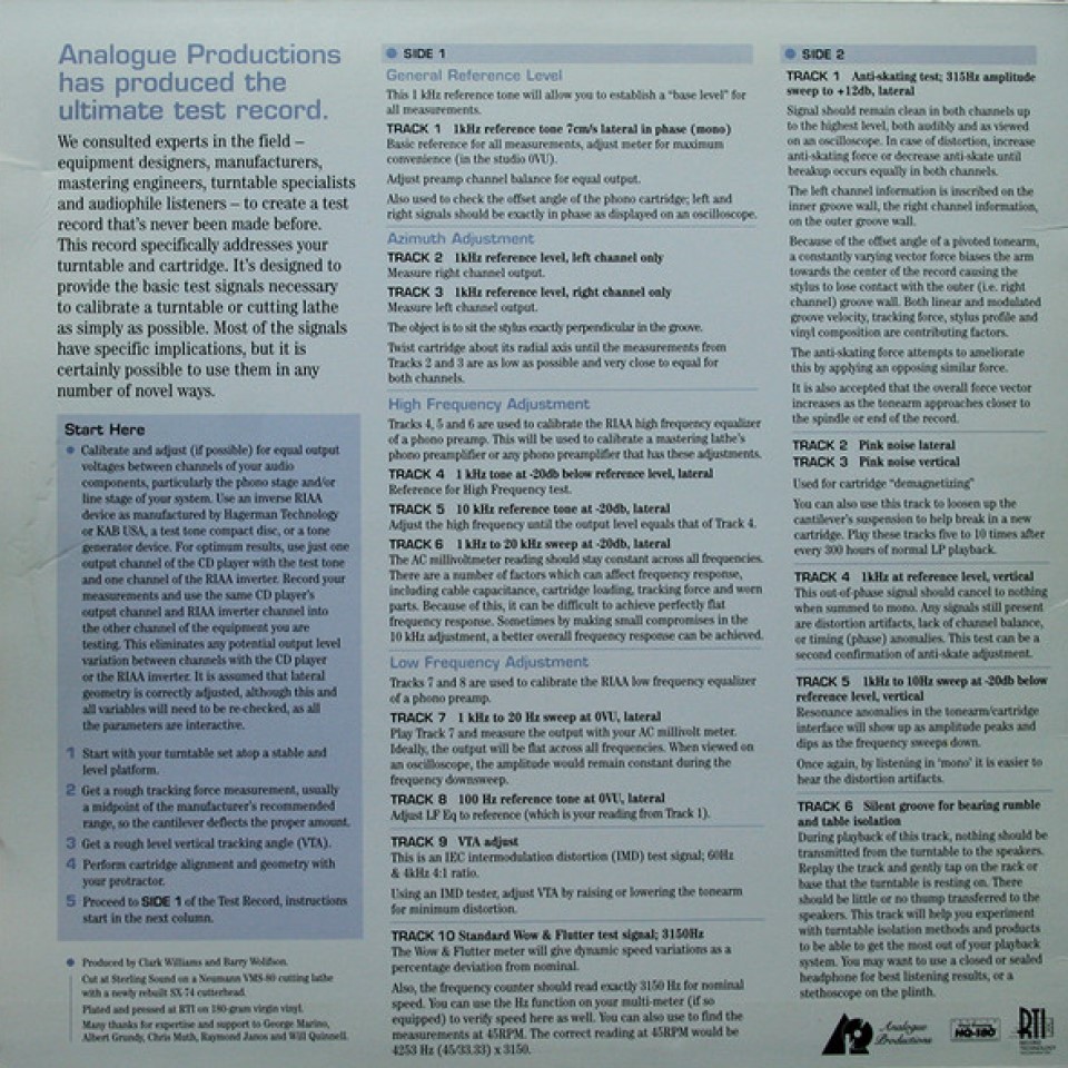 [47164] Analogue Productions - Ultimate Analogue Test LP (LP)