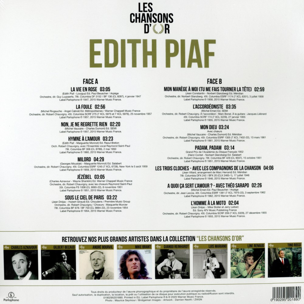 [54209] Edith Piaf - Les Chansons D'Or (LP)