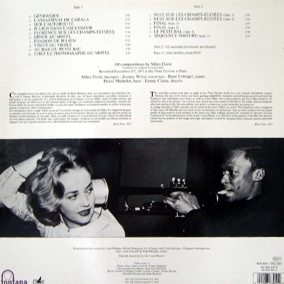 [1371] Miles Davis - Ascenseur Pour L'Échafaud (Lift To The Scaffold) (LP)