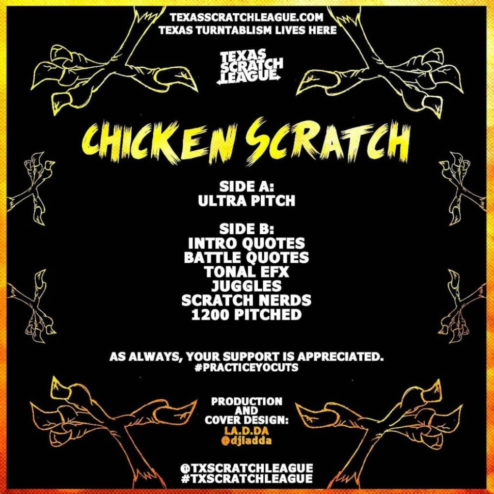 [61023] Texas Scratch League - Chicken Scratch (10" | White)