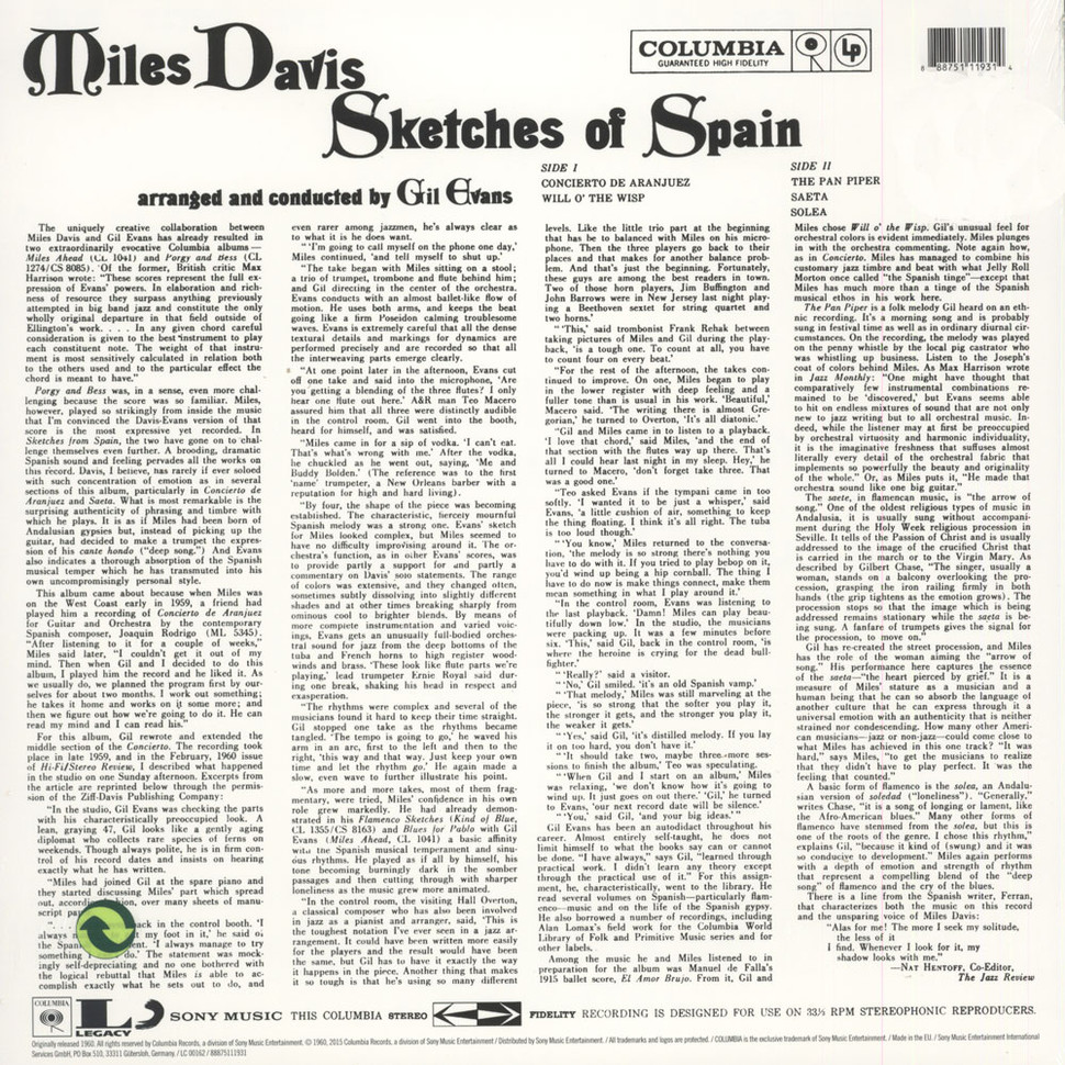 [1425] Miles Davis - Sketches Of Spain (LP)
