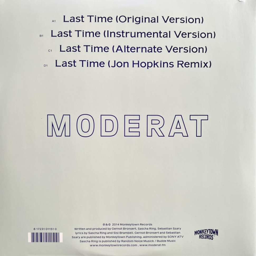 [61030] Moderat - Last Time (2 x 10'')