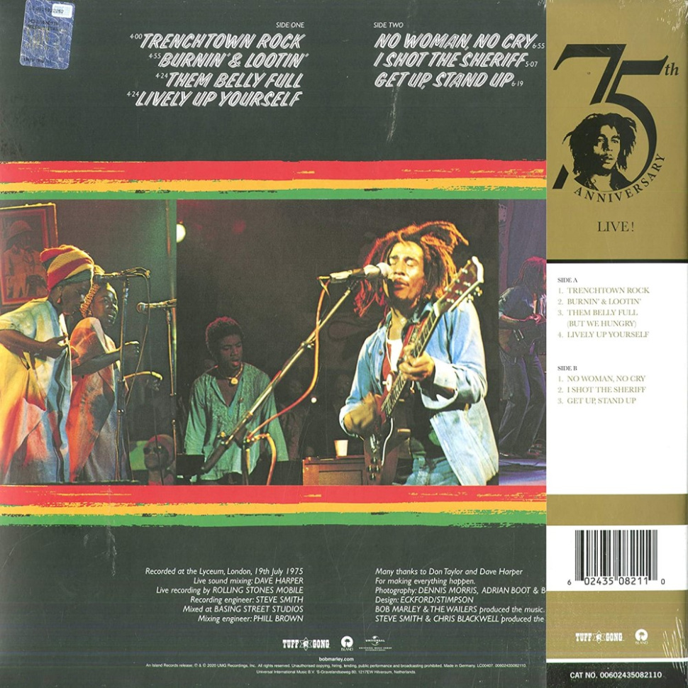 [40295] Bob Marley & The Wailers - Live! (LP)