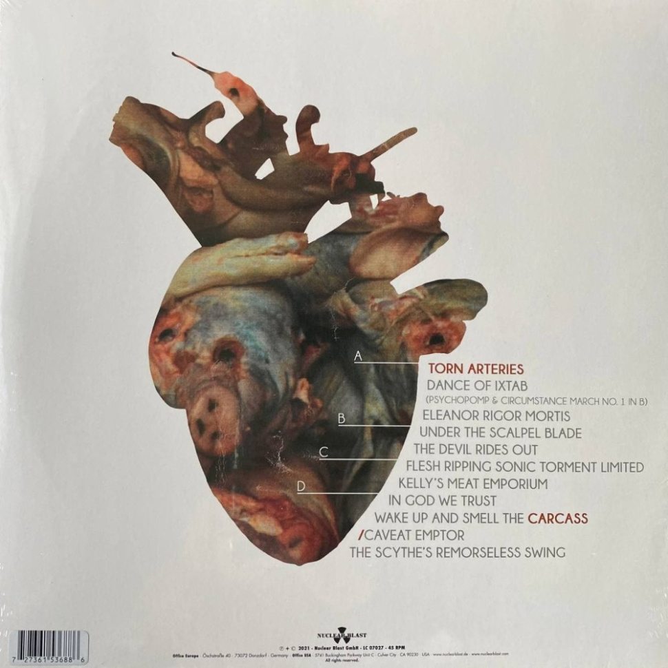 [56791] Carcass - Torn Arteries (2LP | Yellow w/ Black Splatter Vinyl)