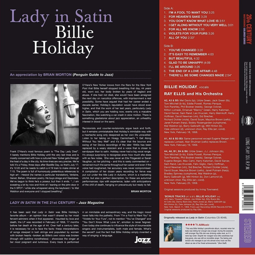 [39732] Billie Holiday - Lady In Satin (LP | Translucent Purple)