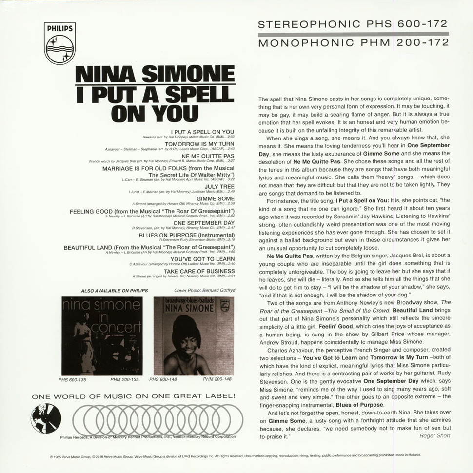 [54834] Nina Simone - I Put A Spell On You (LP)
