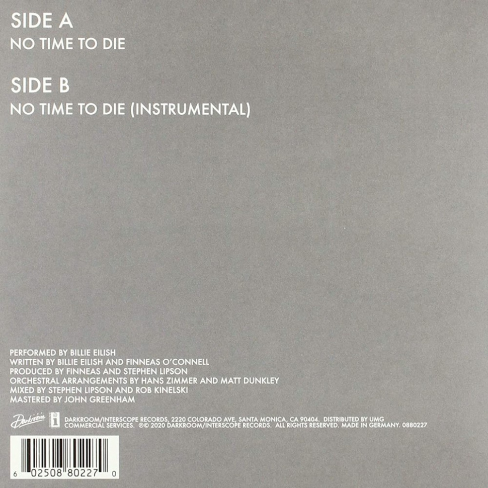 [34737] Billie Eilish - No Time To Die (7" | Ice Blue)